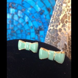 Kate spade mint color bow earrings.